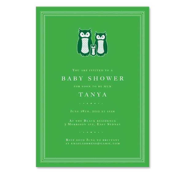DIY Baby Shower Invite - Owl Family