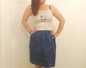 Upcycled Vintage Sun Dress: tenerife vintage singlet, scallop hem skirt, size M READY TO SHIP