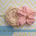 Baby Girl Headband..Baby Headband..Newborn Headband..Creamsicle Rosette Headband..Pink Flower..Cream..Photography Prop