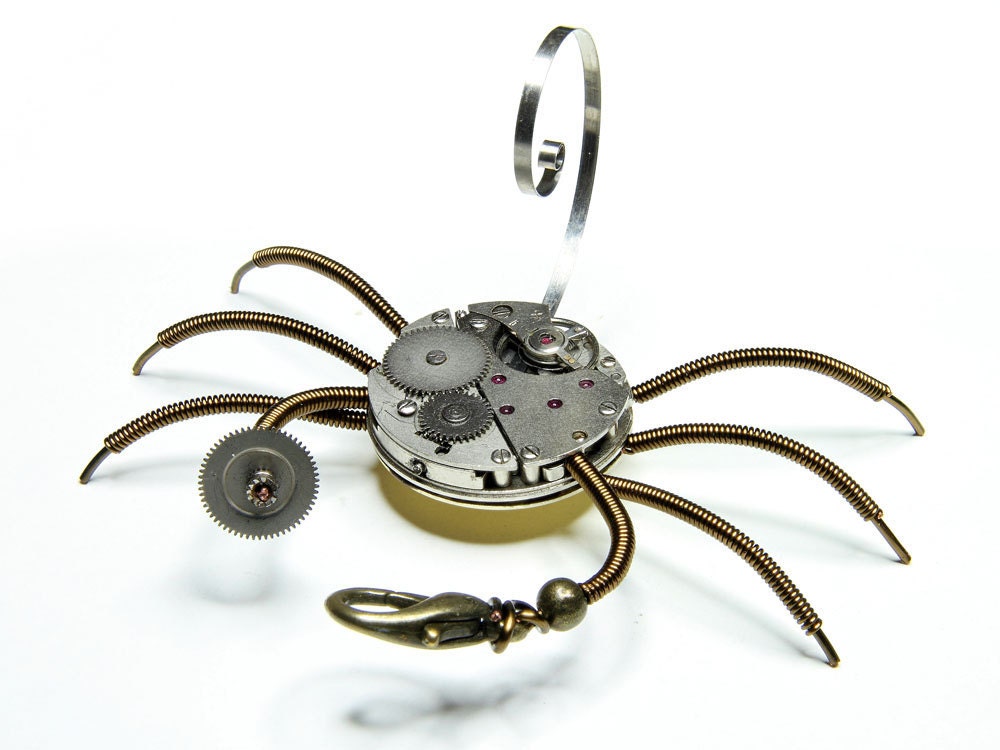 Steampunk Sculpture - Clockwork Sculpture - Steampunk Art - Clockwork Scorpion - Upcycled Watch Movement and Watch Parts