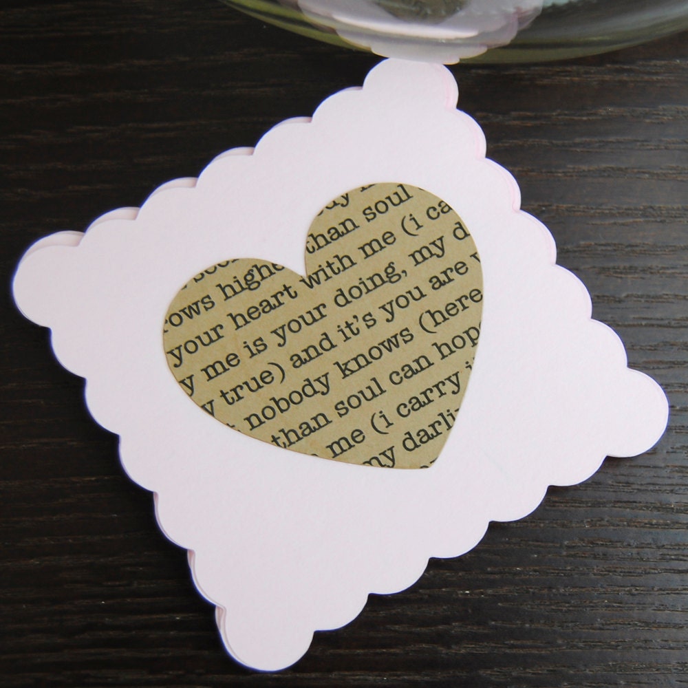 Wedding Guest Book/Guest Book Alternative/Guest Book/ Personalized Guest Book/Well Wish Jar/ Hearts on Scalloped Cards (100)