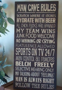 Man Cave Subway/Typography Word Art Sign