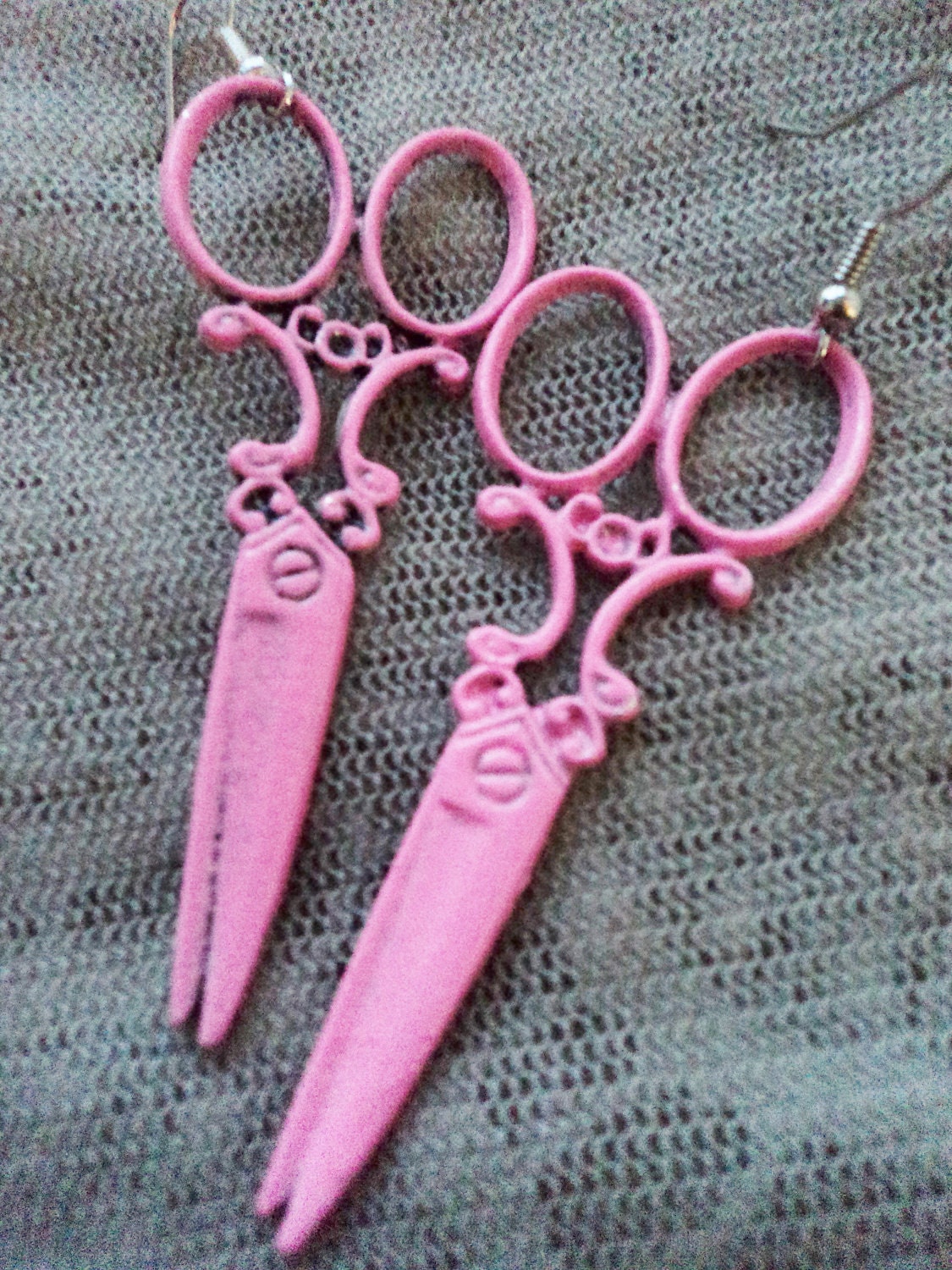 Pink Hair Stylist Victorian Style Earrings
