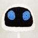 Eve Hat from Wall-e, Black and White Crochet Beanie, send size choice baby - adult