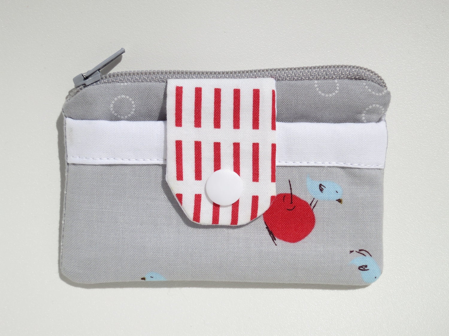 Zippy Snap Wallet - Gray & Red Bluebird
