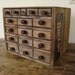 Antique 17 Drawer Bolero Orange Crate File Recipe Spice Box Art Photo Tool Cabinet Card Catalog