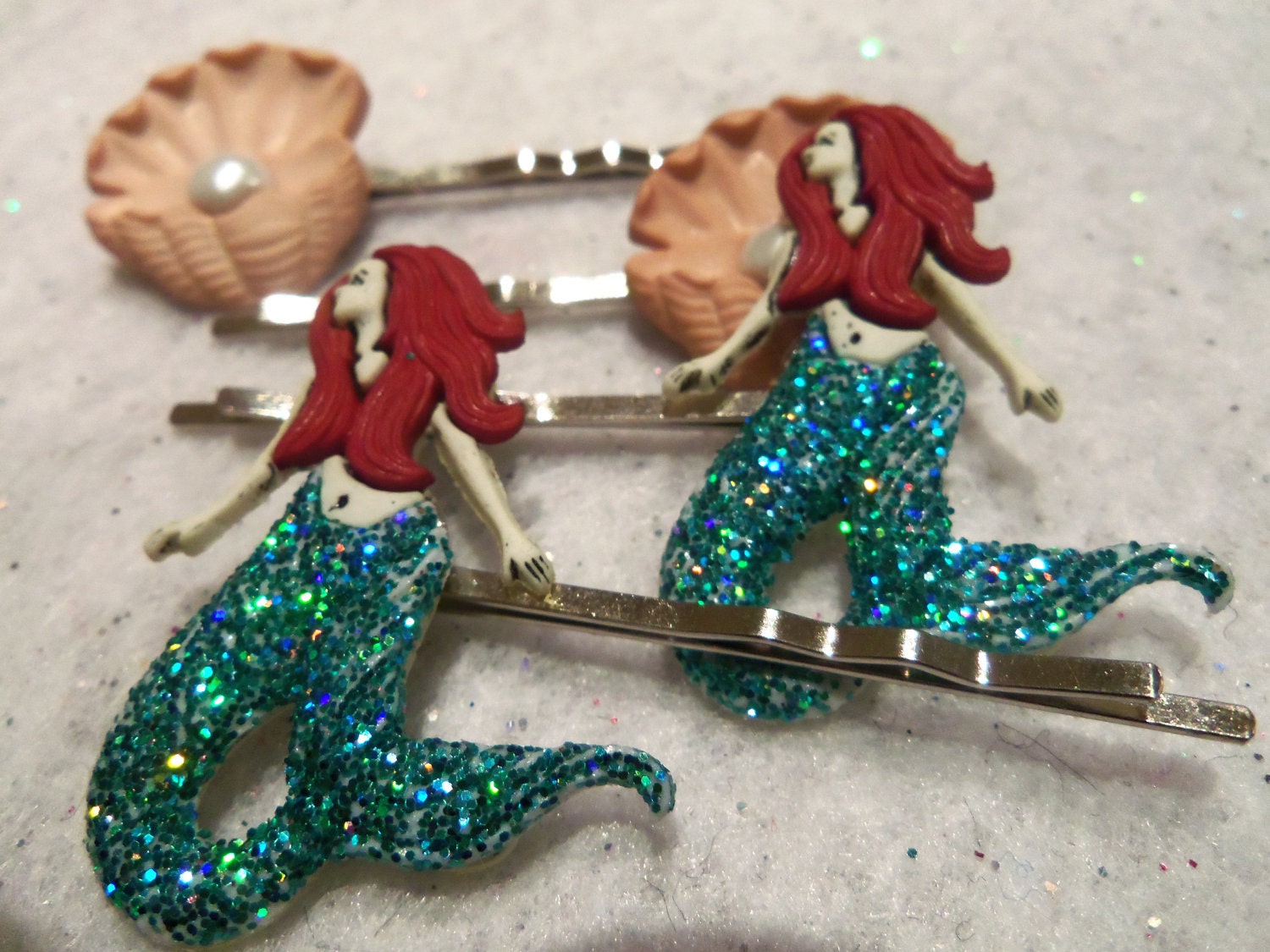 MERMAIDS PEARLS and OYSTERS Hair Bobby Pins by Juste Jolie
