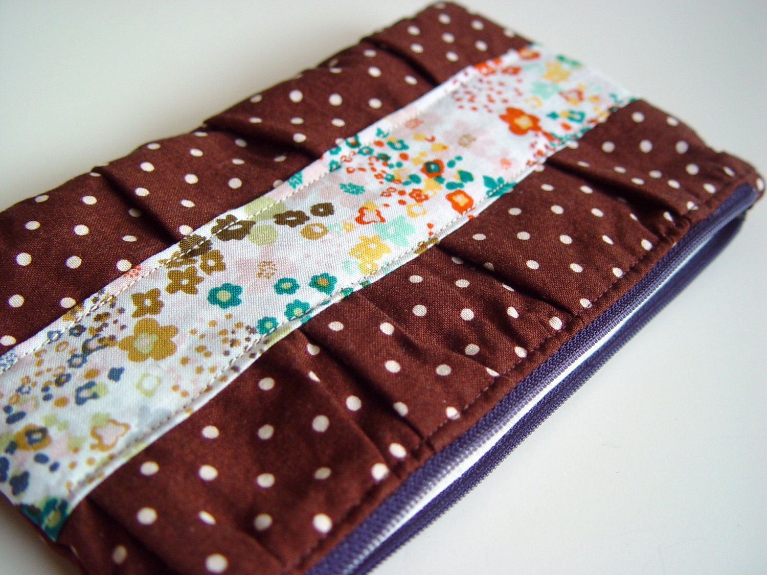 Polka Dot Gathered Clutch