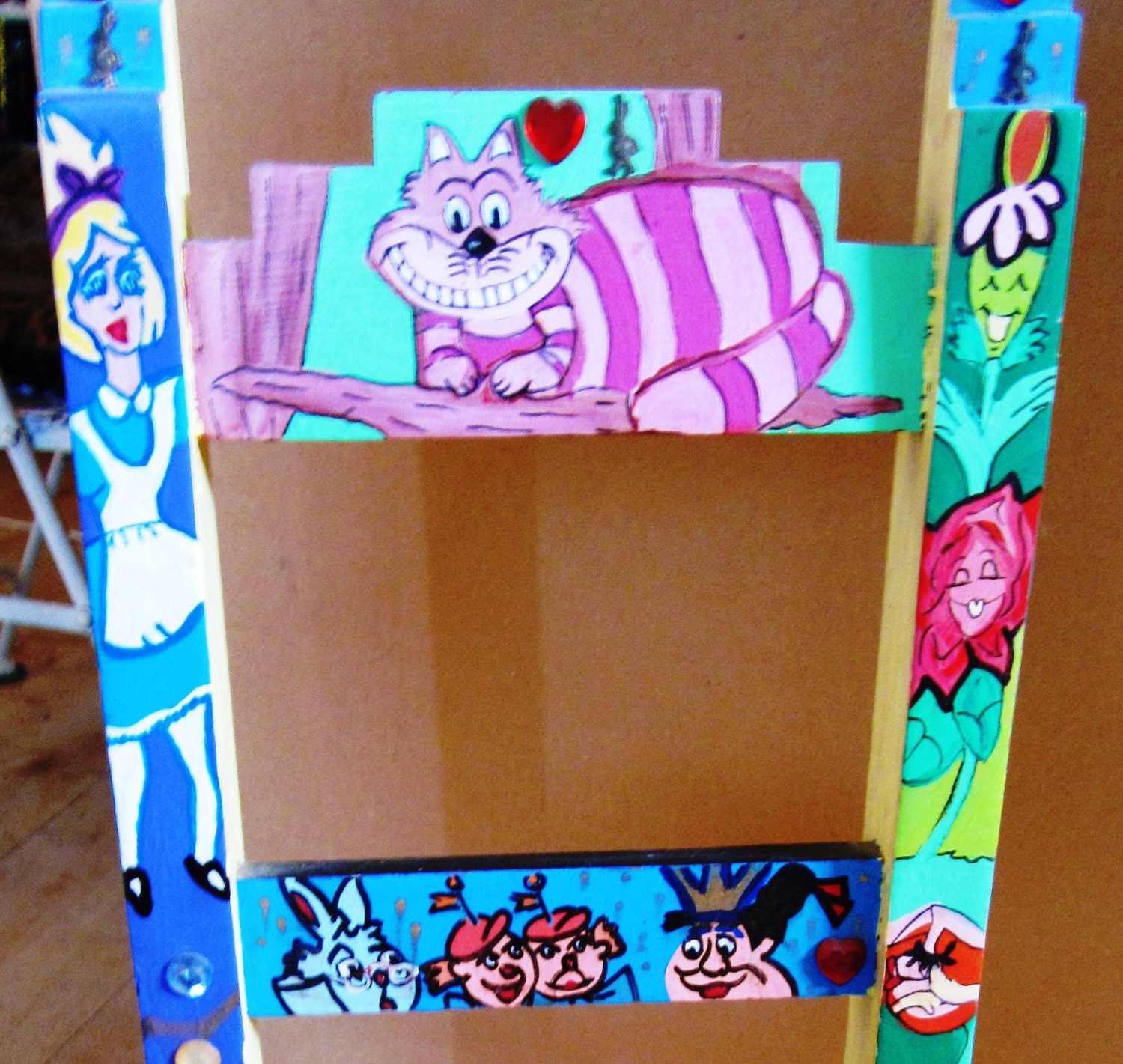 Handpainted Wooden Alice in Wonderland INSPIRED Childrens Chair