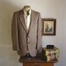 1970s HARRIS TWEED Mens Suit Jacket Vintage 100% Pure Scottish Wool Blazer / Sport Coat with leather elbow patches - Size 40 (MEDIUM)