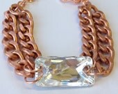 Rose Gold Bracelet chunky bracelet link chain statement jewelry wedding bridal MATERIAL GIRL