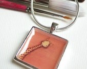 Giraffe Pendant - silver plated art necklace