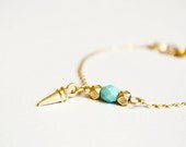 spike bracelet - mint and gold minimal modern jewelry