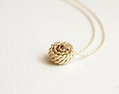 knot necklace - dainty 14kt gold plated jewelry - (PRE ORDER)