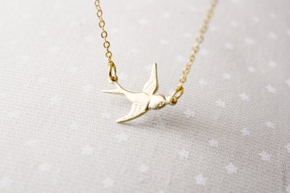 dainty bird bracelet - gold tone everyday jewelry