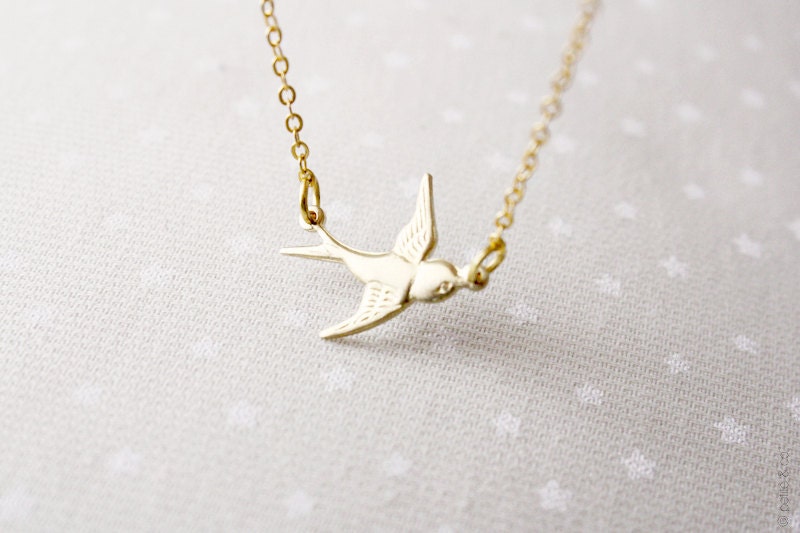 dainty bird bracelet - gold tone everyday jewelry