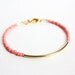 coral gold bar bracelet - minimalist jewelry - friendship bracelet