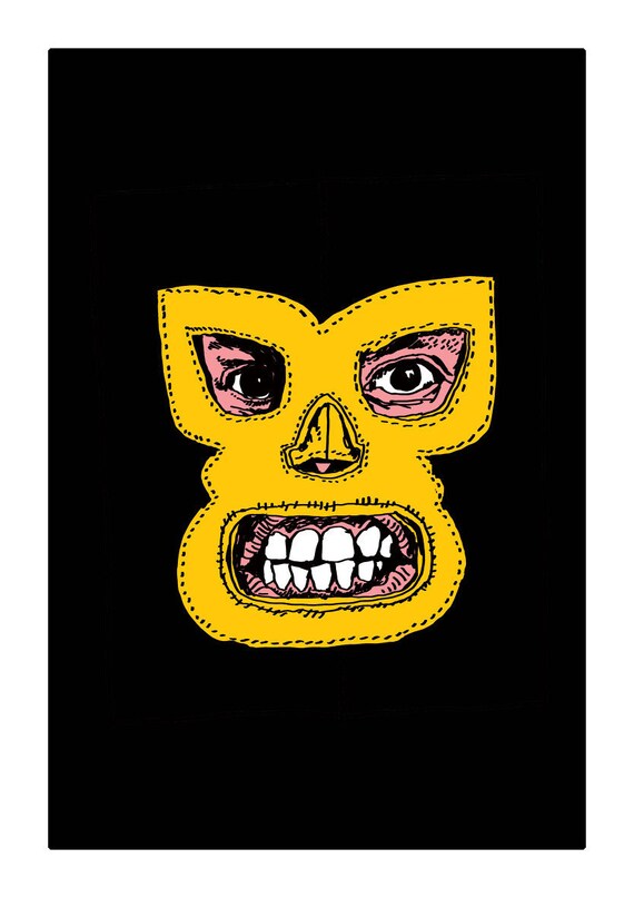 Mexican Masked Wrestler (digital illustration)