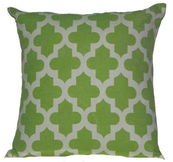 Custom Listing Set of 4 Lime Geen Moroccan ( Marrakesh Trellis Lattice )Decorative Pillow Cover