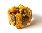 Unique Baltic Amber bracelet, Multicolored Amber Jewelry bracelet, Spring Fashion, Yellow, Gold, Brown