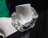 Beaded Necklace, Handmade Necklace, Statement Necklace, Chunky Crystal Quartz Necklace, Sterling Silver, Handmade Jewelry