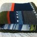 Stripes and columns in winter tones single bed size hand knit blanket (to be made on order)