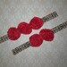 Headband Set Mommy & Me  Red Flowers and Tiger Print Headbands - 2 headbands per Set