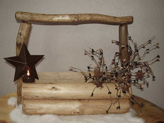 Rustic Log Basket