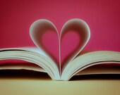 Heart Book : photo 8x12 Fine Art Photography  I heart books love pink print still life wall art decor