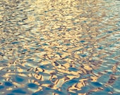 Water Reflections Photograph 8x12 Fine Art Photography blue and gold photo print water ripples abstract wall art
