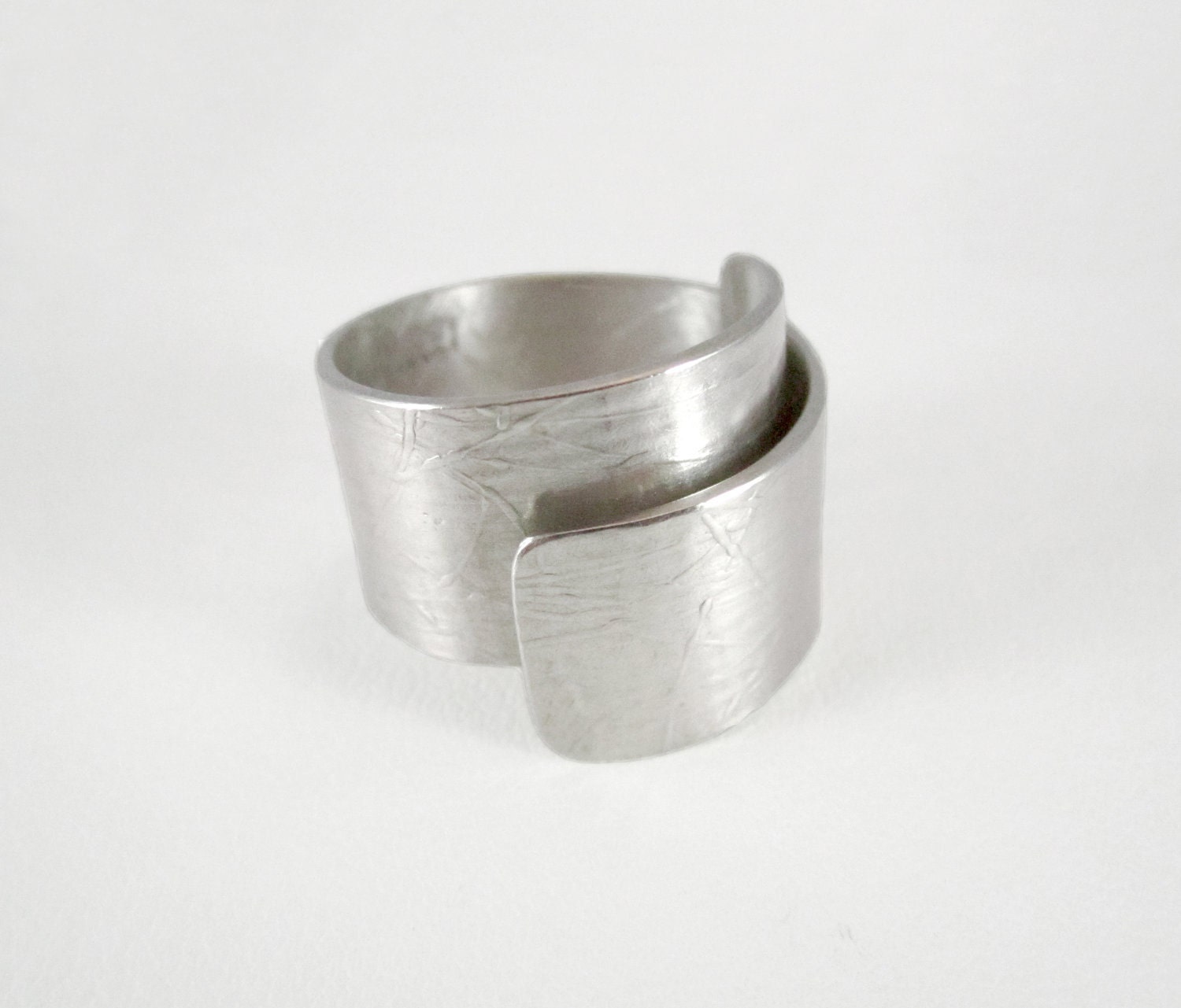 Sterling silver rolled up ring