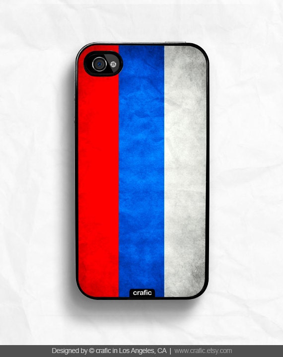 Vintage Flag of Russia iPhone Hard Case / Fits iPhone 4, 4S