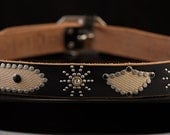 Black and Cream Leather Bullet Belt-Unisex "My BANGin Belt"-Size 36-Rockstar belt-