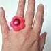 Funky hot pink flower ring - glitter resin ring - pink flower ring - funky ring - flower shaped resin ring - by Sparkle City Jewelry