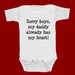 SORRY boys my daddy already has my heart ... funny screenprint baby onesie bodysuit creeper one piece shower gift
