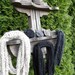 Chunky Infinity Wool Scarf Necklace In Obsidian Black Colorings Handmade Knit Crochet