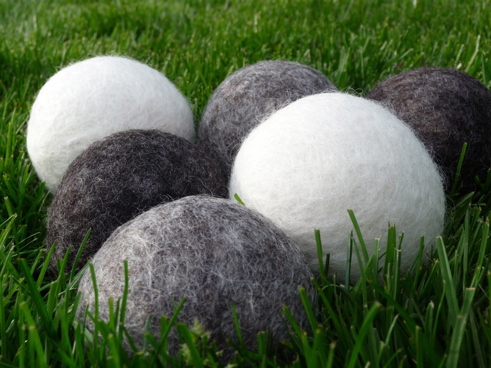 3 Wool Dryer Balls EXTRA LARGE Natural Pure Wool Non Dyed Organic Eco Friendly Scented or Unscented for Laundry