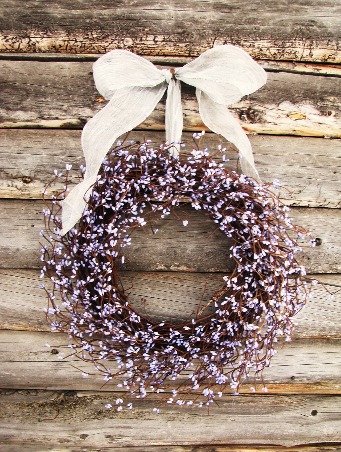 Purple Lilac Wedding Wreath-Spring Wedding-Summer Weddings- Rustic Wedding-Cotttage Chic-CHOOSE Scent & Ribbon Color
