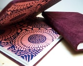 Leather Book Journal - purple, bookbinding
