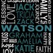 Custom Personalized Family Names Print Subway Art in size 20x30 print