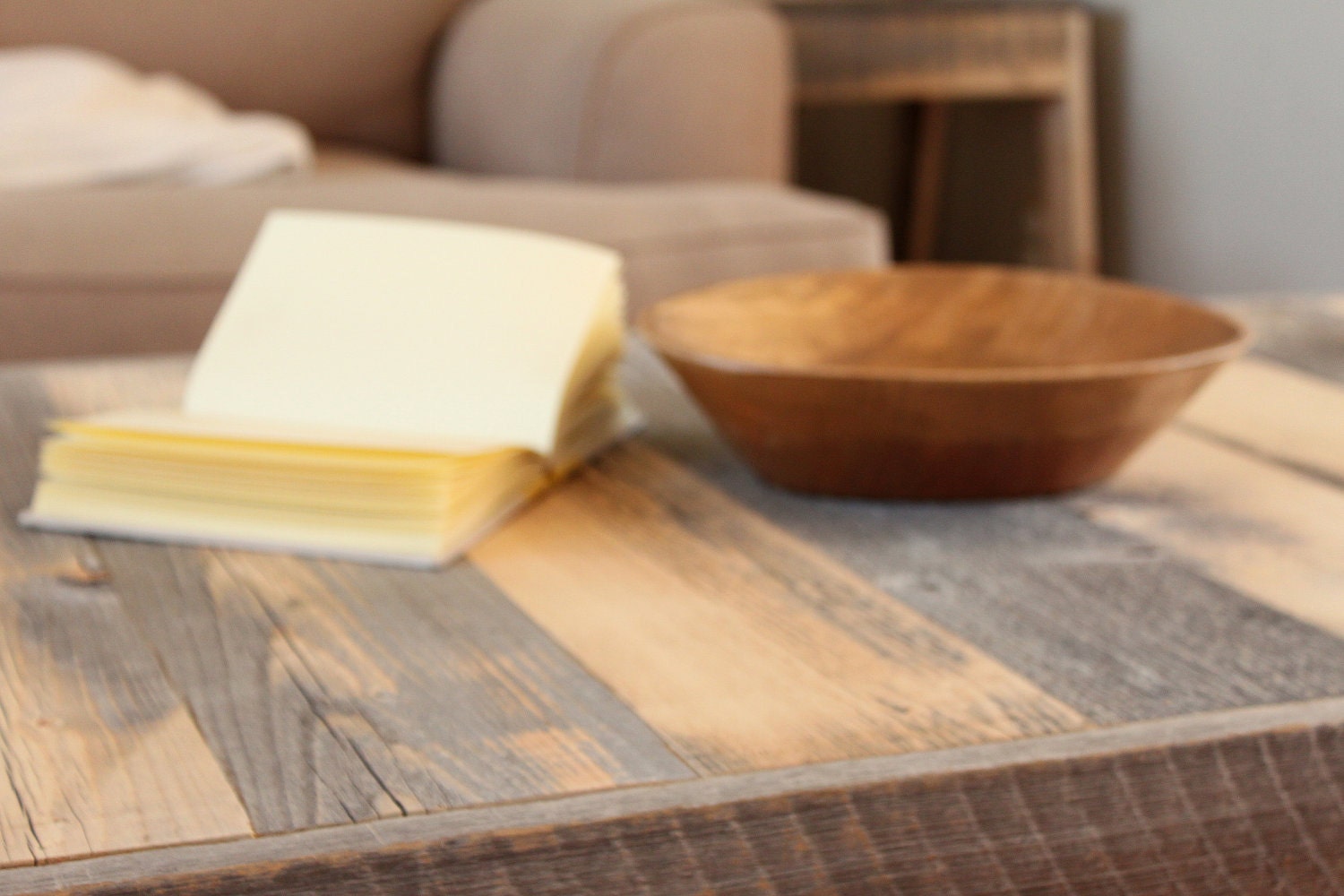 Reclaimed Wood Coffee Table - Set on 14" steel hairpin legs