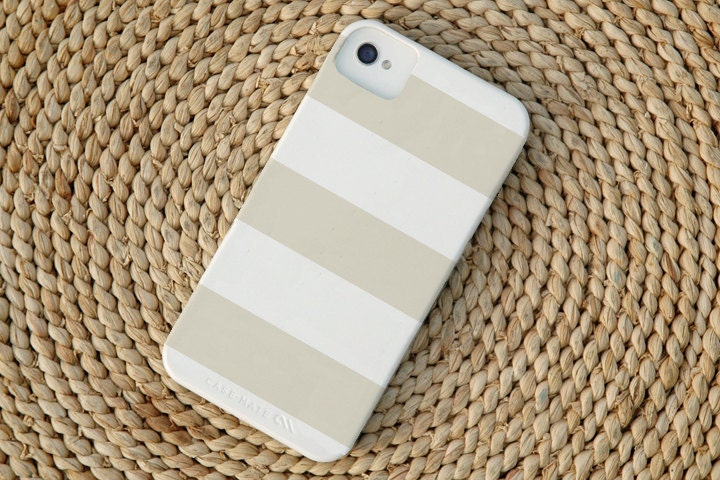 Wide Stripe iPhone 4 Case in Sand