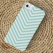 Chevron Stripe iPhone 4 Case in Island Blue