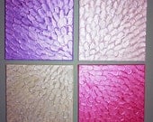 Original Modern  Handpainted  Metallic Acrylic Impasto Texture  Paintings. Size 24 x 24.