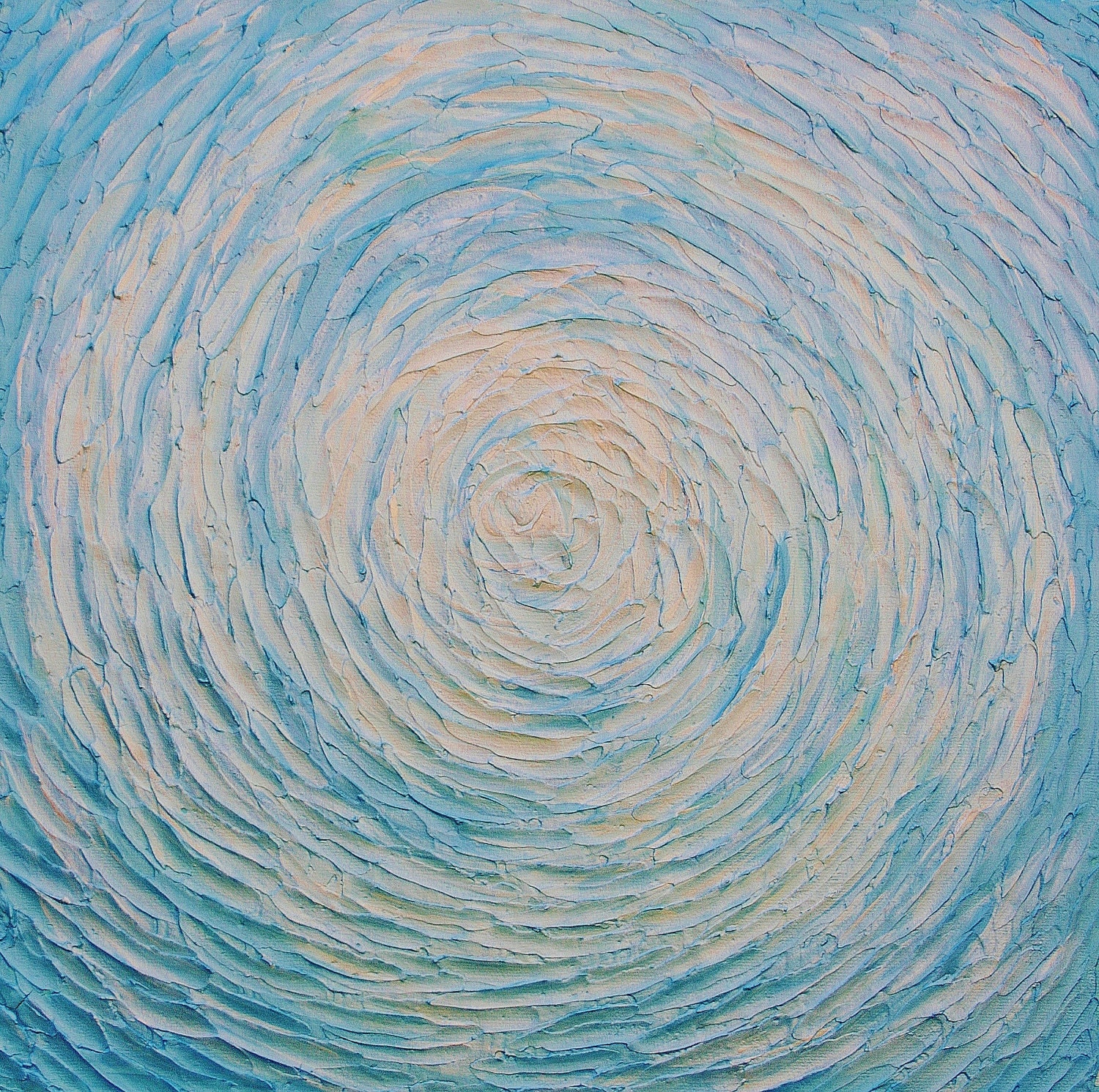Original Abstract Handpainted Modern Metallic Impasto Texture palette Knife Painting size 24 X 24 x 1.5.