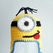 Minion Hat, Despicable Me, Crochet Minion Hat, Crochet Baby Hat, Baby Hat, Animal Hat, Yellow, photo prop, Inspired by Despicable Me