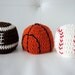 Sports Hats, Baseball, Basketball, Football, Crochet Sports Hats, Crochet Baby Hat, Baby Hat, photo prop