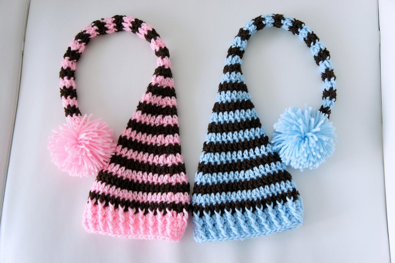 Elf Hat, Crochet Elf Hat, Crochet Baby Hat, Baby Hat, Animal Hat, Pink, Blue, Brown, photo prop