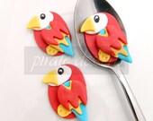 Edible Cupcake toppers Pirate Captain's Polly parrot - Fondant Treasure Island themed cupcake decorations Pirate Cupcake (3 pieces)