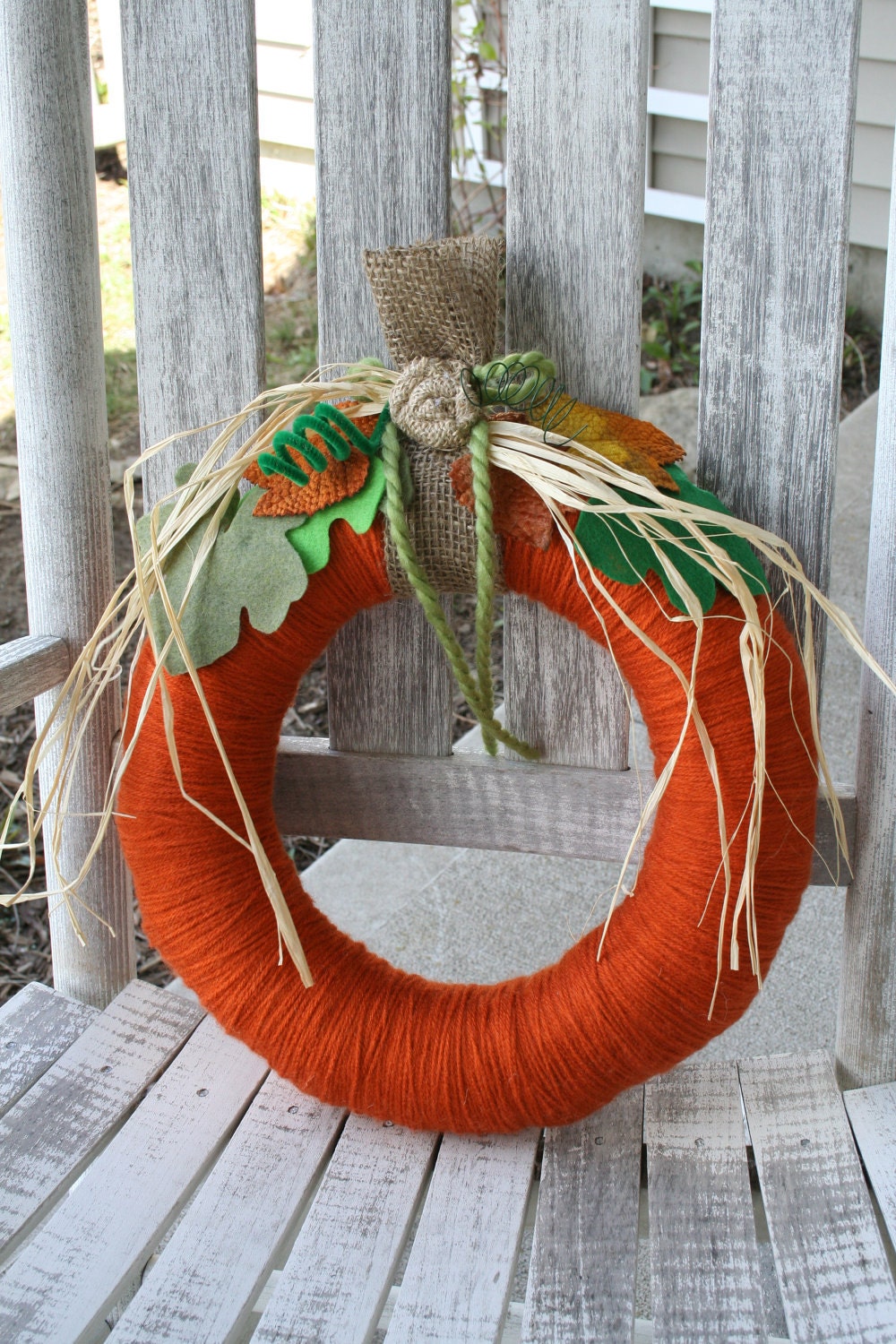 Pumpkin Yarn Wreath/Fall Yarn Wreath